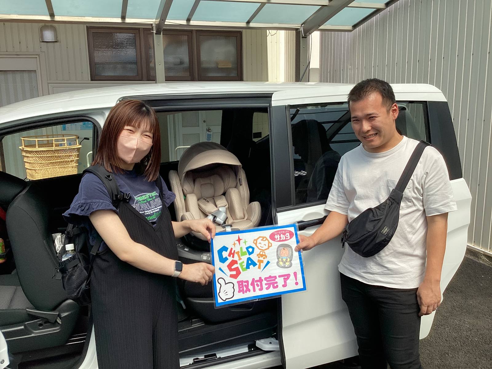 レカロチャイルドシートの設置例