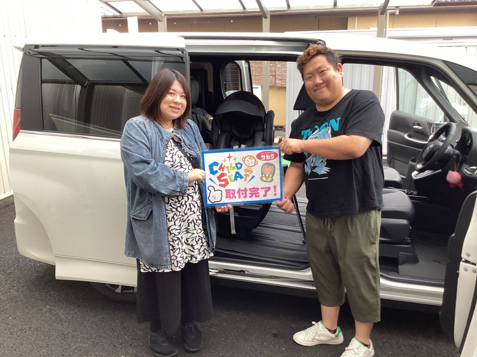 レカロチャイルドシートの設置例