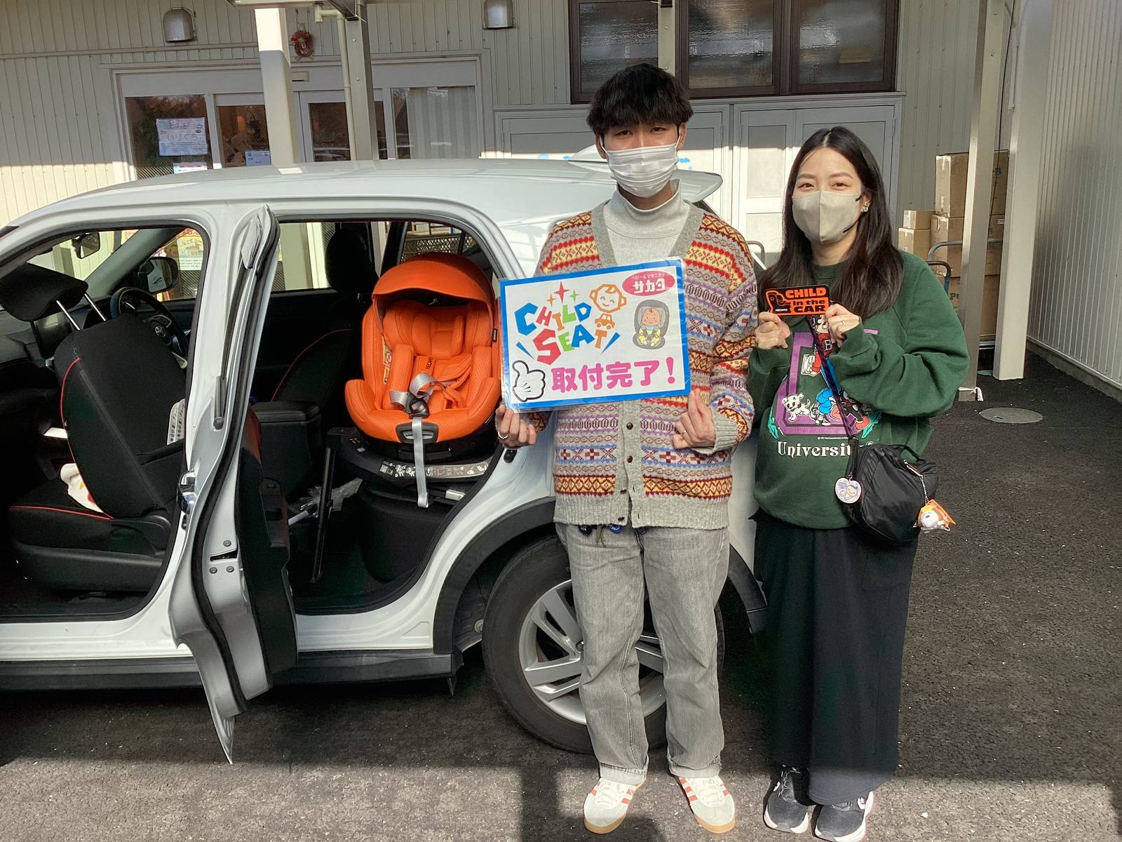 レカロチャイルドシートの設置例